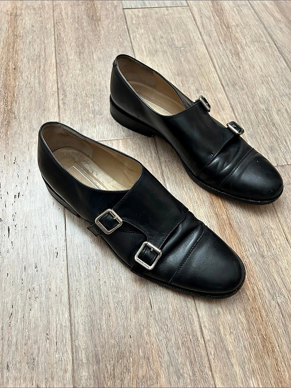 VTG women’s Michael Kors Black Double-Buckle Wedge Heels loafers Oxford 7.5
